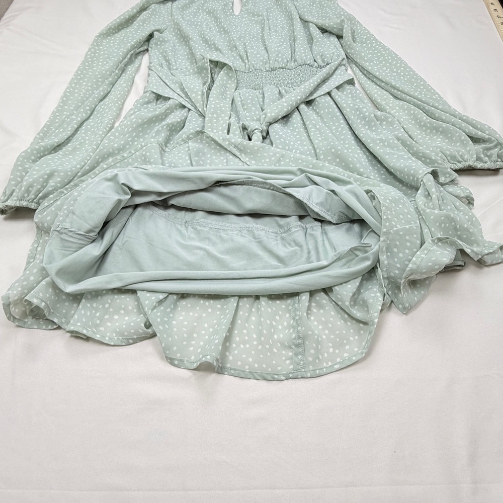 Japna Light Green Long Sleeve Dress - Picture 5 of 14